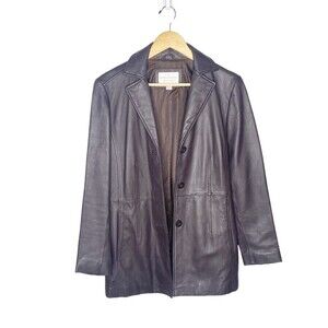 Worthington Lambskin Soft Leather Jacket Womens Sz S Brown Stranger Things